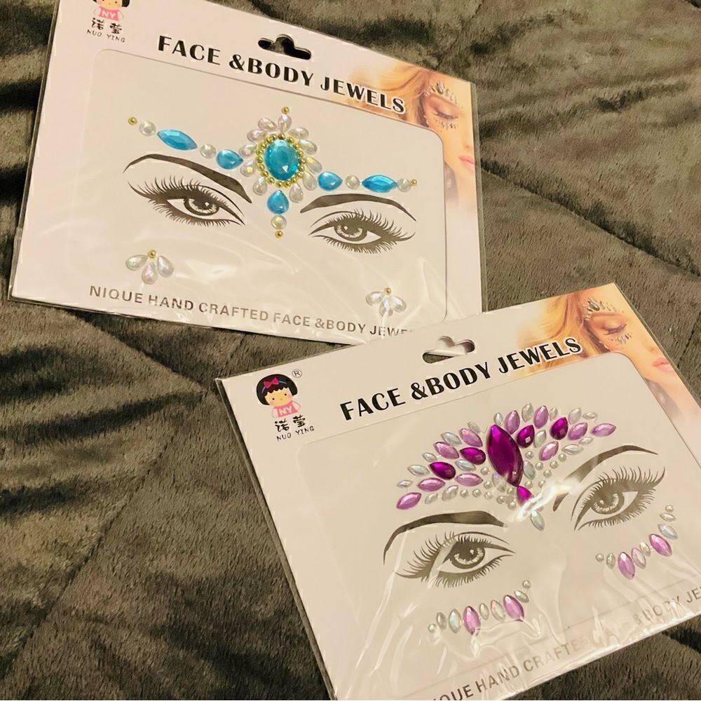 Gemstone Face & Body Jewels. TWO packs